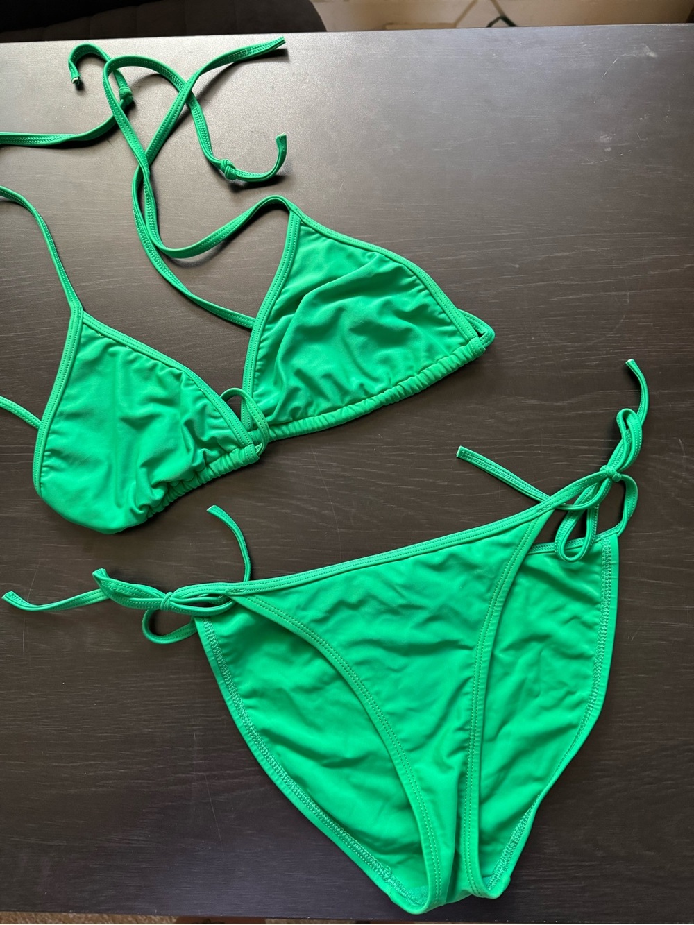 Body Glove Bright Green Triangle Tie-Side Bikini
